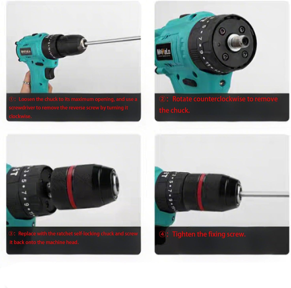 Keyless Drill Chuck for Milwaukee M18: 1/2-20UNF Mount, 1.5-13mm Clamping, Self-Tighten Fit Hand Drill/Impact Driver