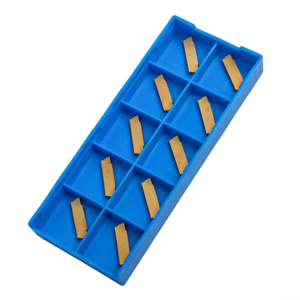 10pcs MGMN200-G 2mm Width Carbide Insert for MGEHR/MGIVR Grooving Tool, Gold Coated Turning Inserts for Steel Cast Iron Aluminum, 16x3x2mm Indexable Inserts with Box