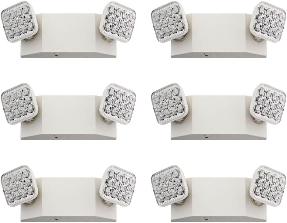 Lithonia Lighting Basics LED Emergency Light, Adjustable Heads 120/277V 6Pk