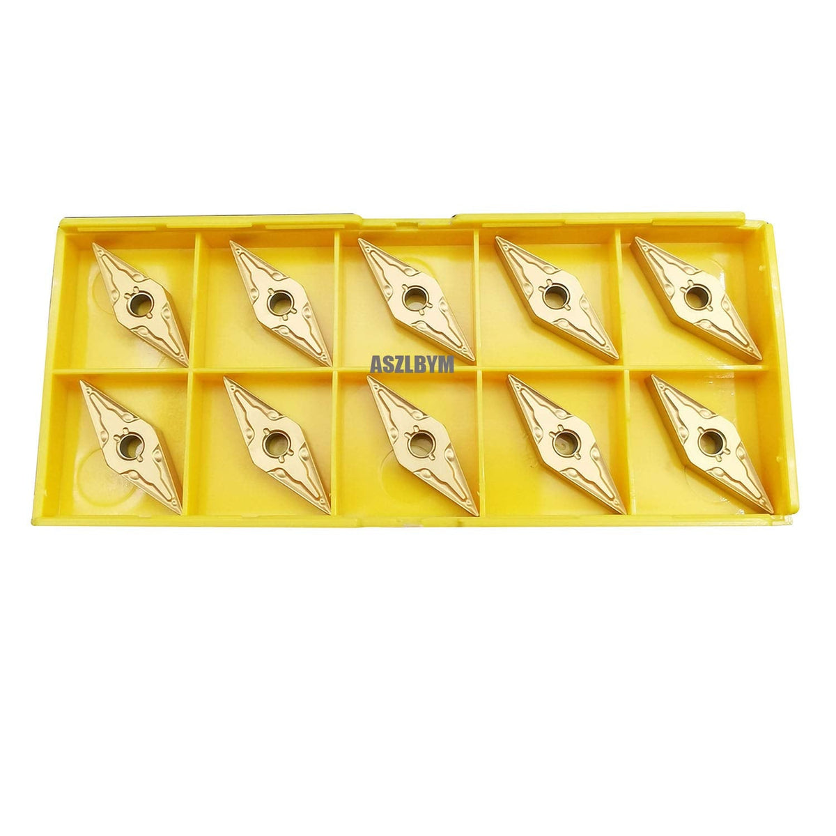 ASZLBTYM 10PCS VNMG331/ VNMG160404 CNC Lahe Indexable Carbide Turning Insert Cutting Blade for VNMG Turning Tool Holder, Multilayer Coated, 3/16" Thick, 1/64" Radius (Yellow, VNMG331)