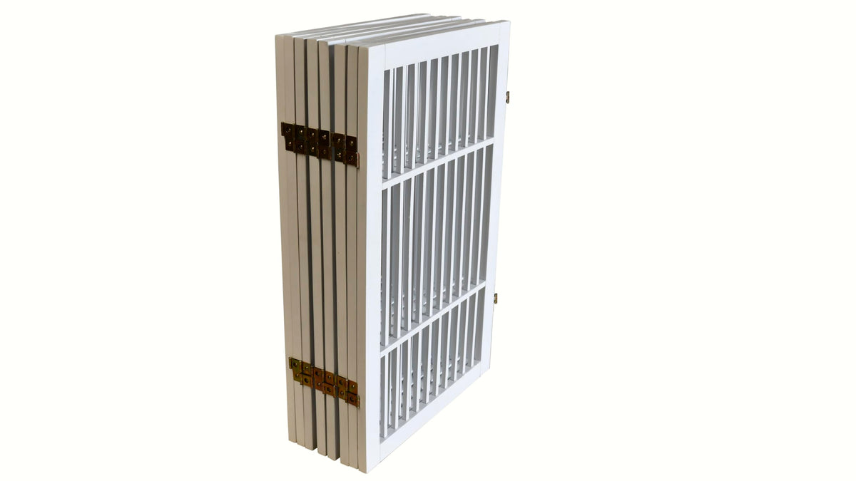 Freestanding Solid Wood Folding Pet & Dog Barrier Gate with Support Feet for Wide Indoor Openings, Hallways & Stairs