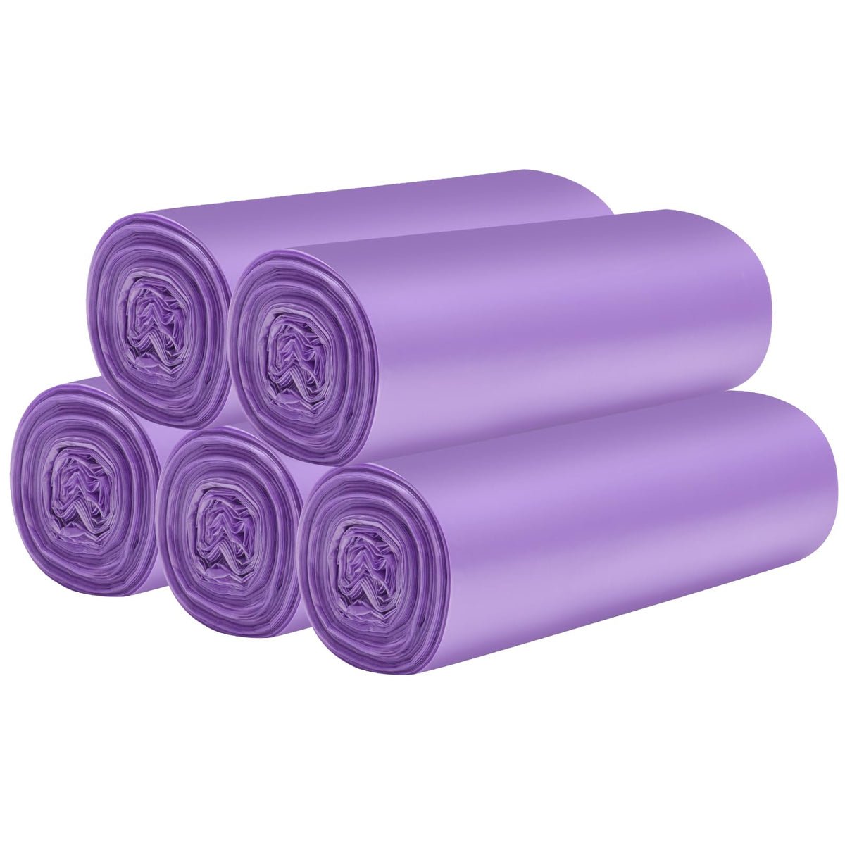 5 Rolls Small Trash Bags - 100 Counts 4 Gallon Small Garbage Bags (Purple)