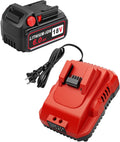 Aoasur 1-Pack 18V 6.0AH Replacement for Milwaukee M-18 Battery and 1 Charger（Red）