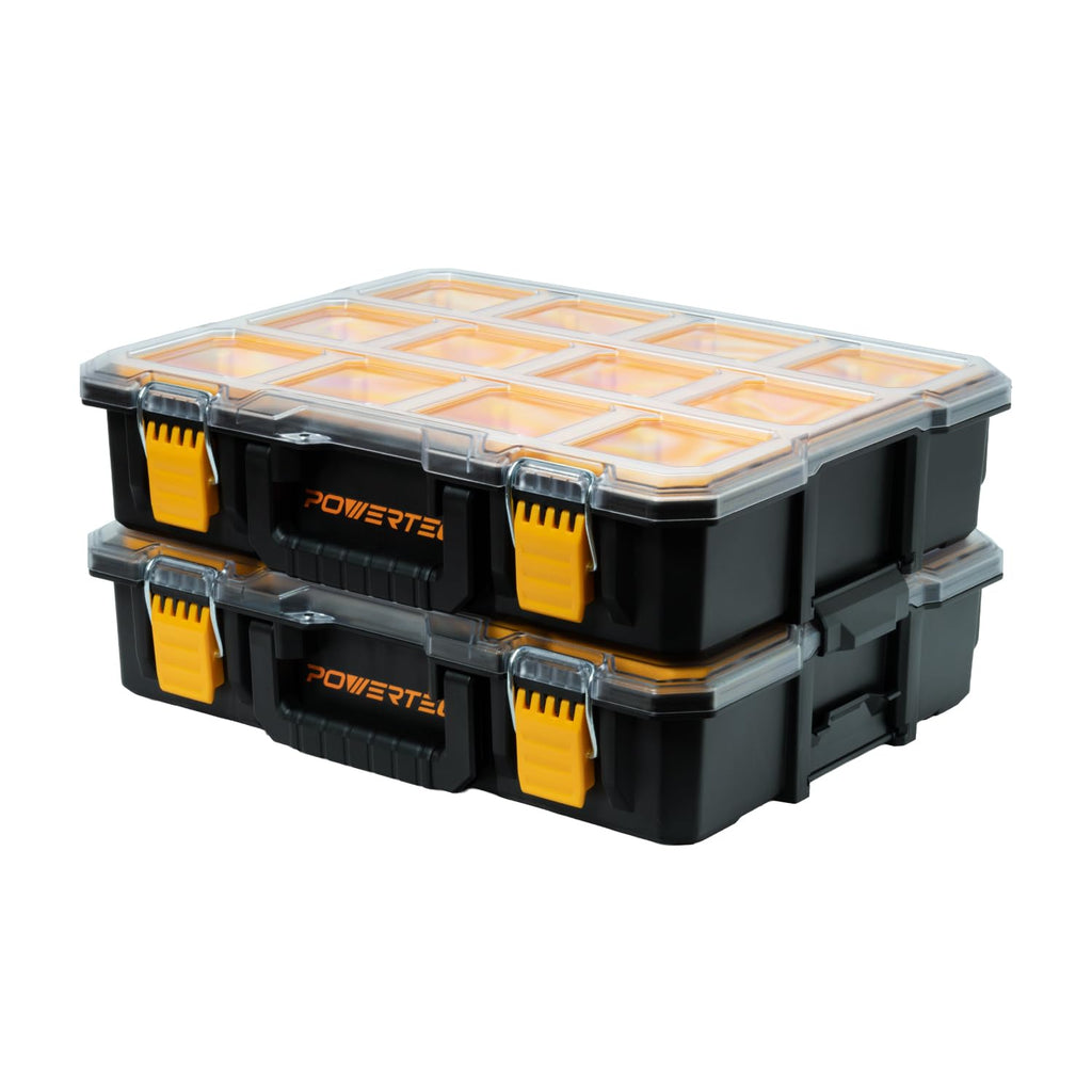 Small Parts Organizer & Tool Box – 10 Compartments, IP65 Water & Dust Protection, Stackable Storage with Interlocking