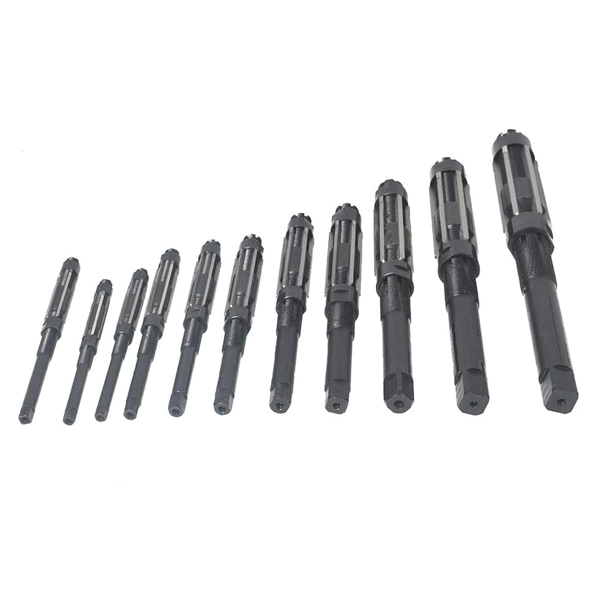 WFLNHB 11 Set High Speed Steel Adjustable Hand Reamers, H4-H14, 11.75mm-38mm, All 6 Blades Replacement for Drilling Machine and Other Machine, Metric