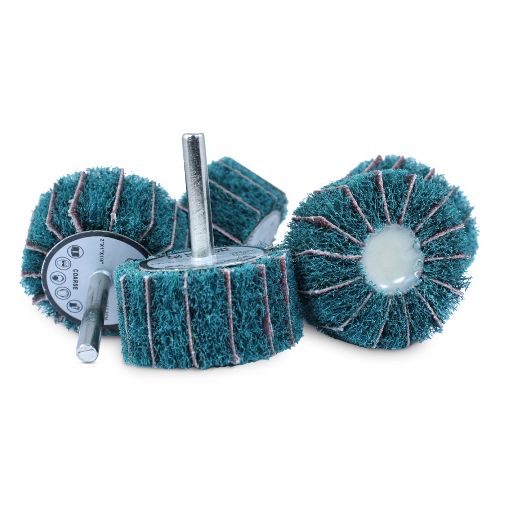 BHA Interleaf Flap Wheel, 2 x 1 x 1/4 Inch Shank, Green Coarse - 5 Pack