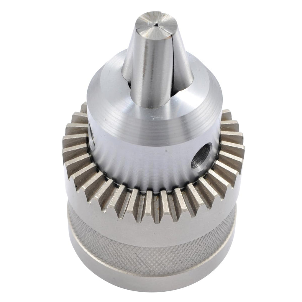 HHIP 3700-1106 1/8-5/8" JT33 Chrome-Plated Drill Chuck with Key, Accuracy 0.0059"