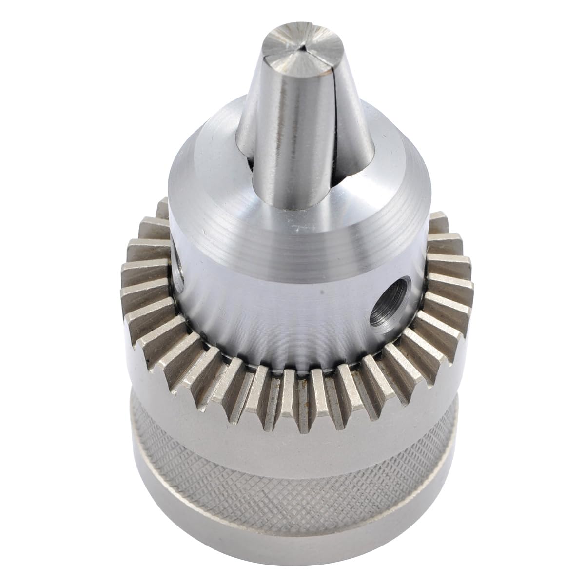 HHIP 3700-1106 1/8-5/8" JT33 Chrome-Plated Drill Chuck with Key, Accuracy 0.0059"
