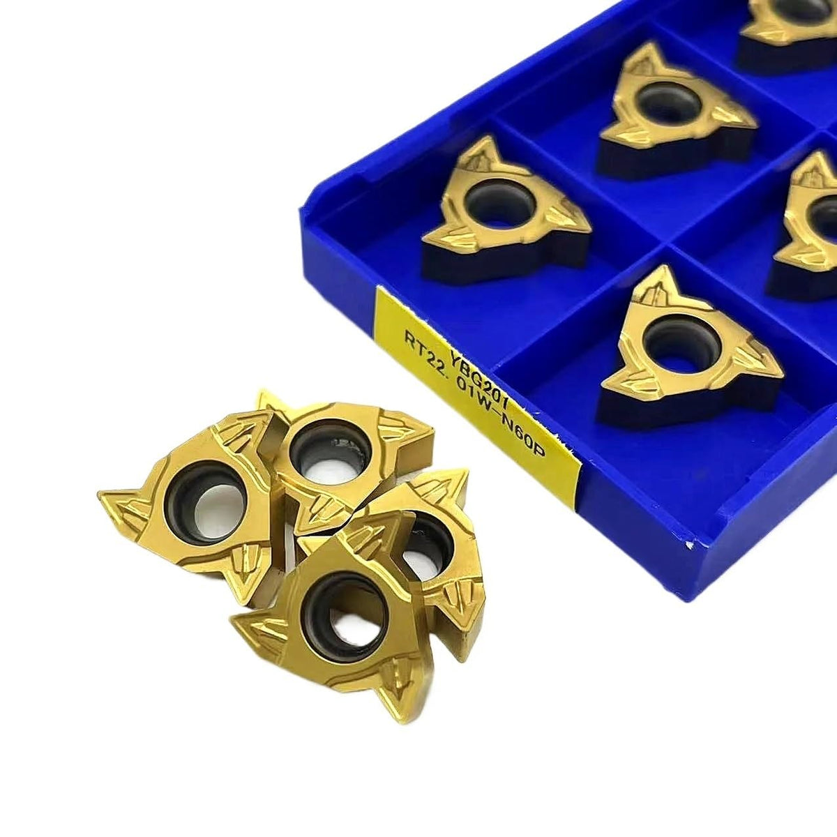 Indexable Carbide Turning Inserts 10PCS RT16.01W G60P YBG201 Hard Alloy Thrreading Lathe Cutter Tool(RT22.01W-N60P YBG201)
