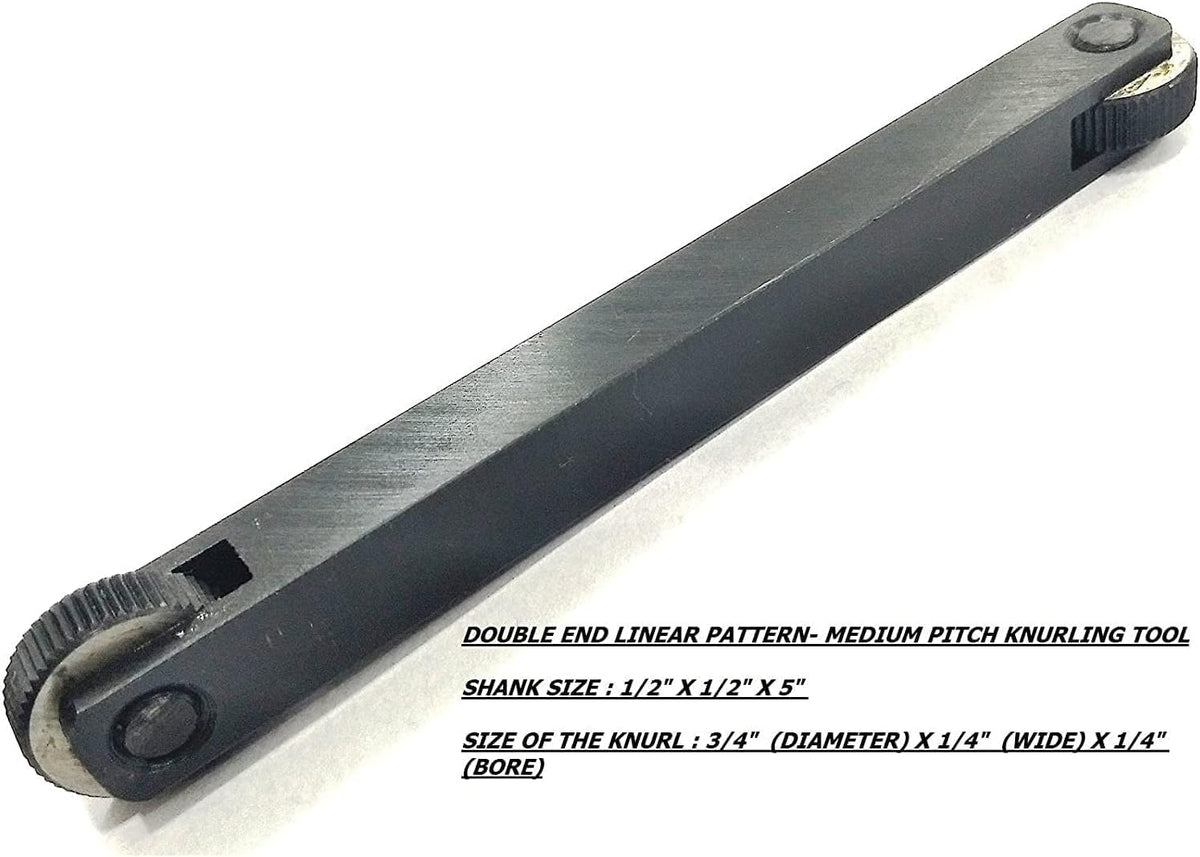 Double End Straight Linear Knurling Tool Holder- 1/2" x1/2" x 5"