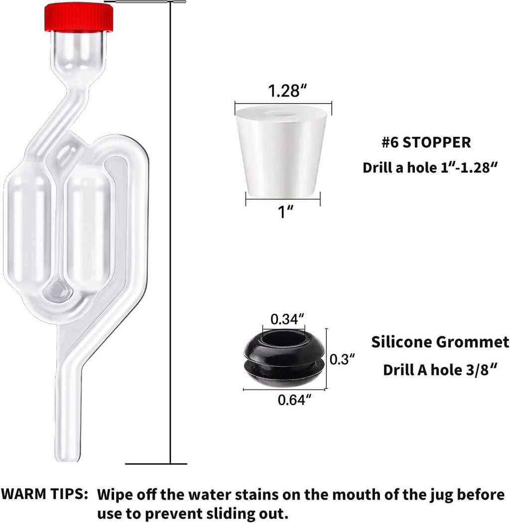 3ct. Twin Bubble Airlocks Set, Airlocks for Fermenting,Air Lock Ferment for Brewing Beer Wine Homebrew for Fermenting