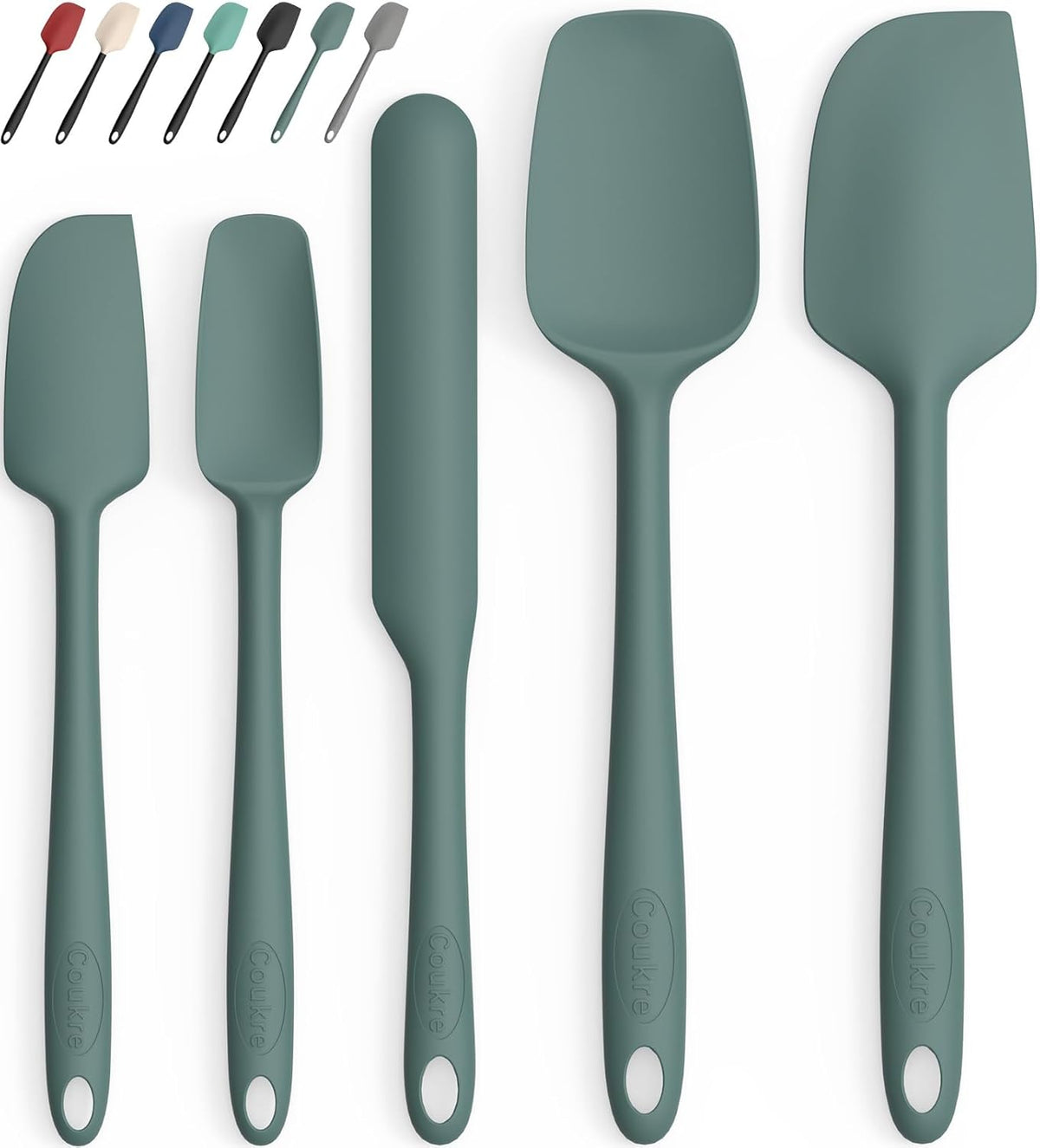 Silicone Spatula Set of 5,High Temperature Resistant, Food Grade Silicone, Dishwasher Safe, for Baking, Cooking (Pure