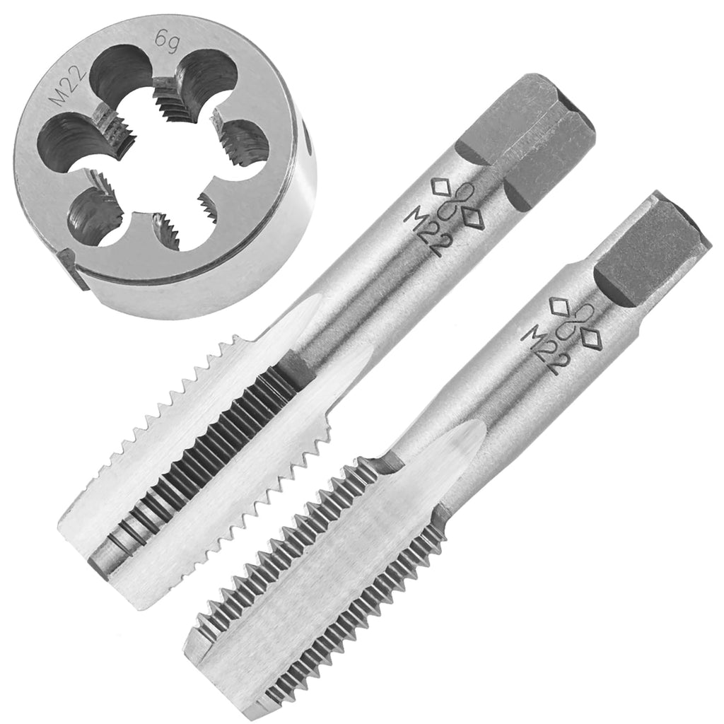Aceteel M22X2.5 Hand Tap and Round Die Set Right Hand