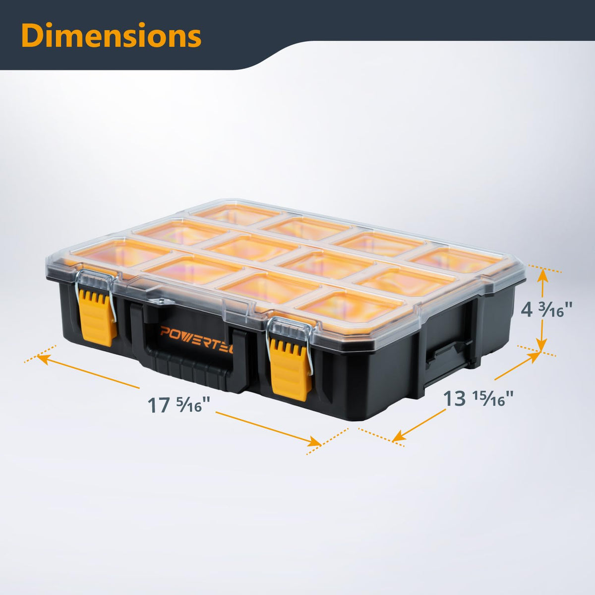 Small Parts Organizer & Tool Box – 10 Compartments, IP65 Water & Dust Protection, Stackable Storage with Interlocking