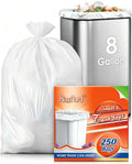 8 Gallon Medium Trash Bags, 250 Count, Clear Kitchen Garbage Bags