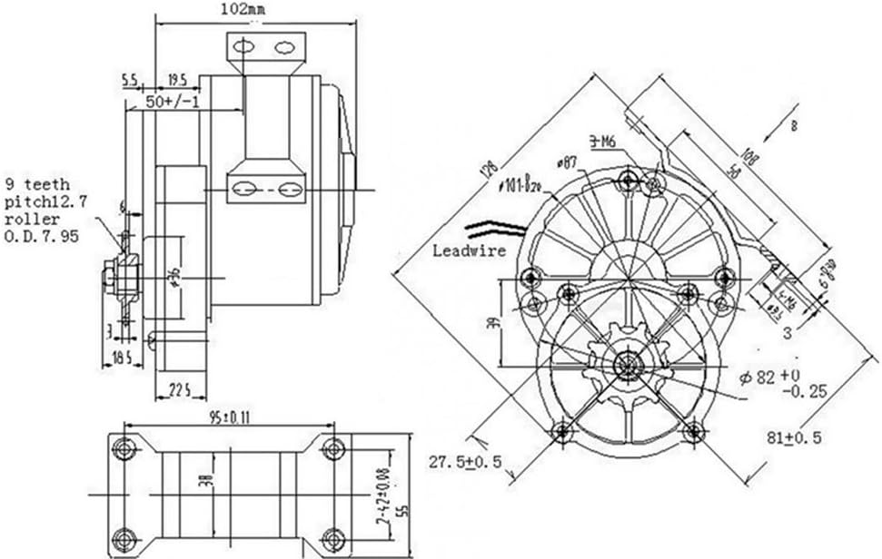 DC Brushes Motor for Bike Bicycle Scooter Motor