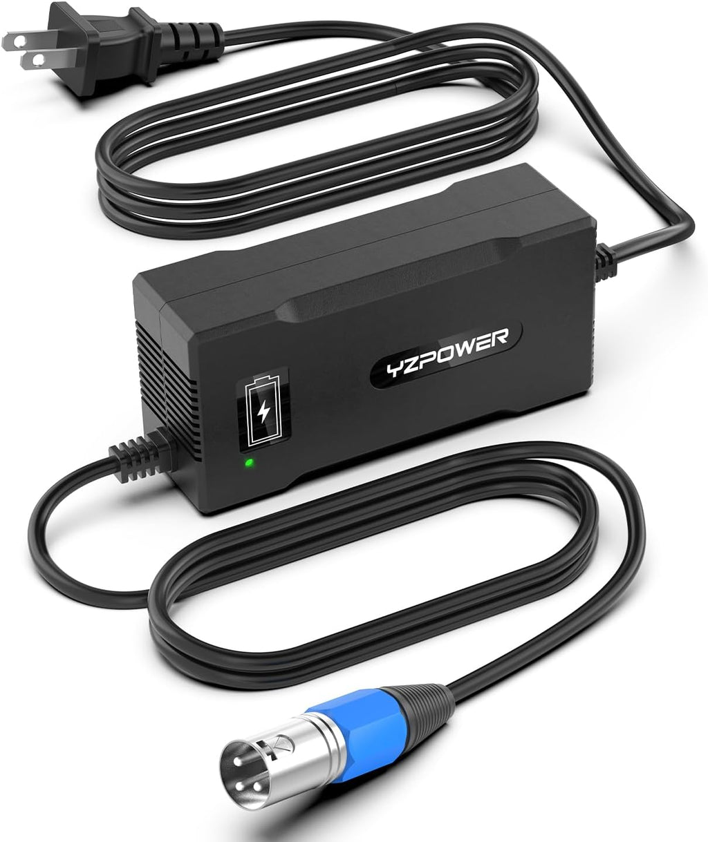 24V 5A Lithium Battery Charger for Electric Wheelchairs, 3-Pin XLR, Compatible with Pride Jazzy 614/1103 Ultra/Select 6, Go-Go ES2, Drive Medical, Rascal, Lakematic, Shoprider, Golden Tech Scooters