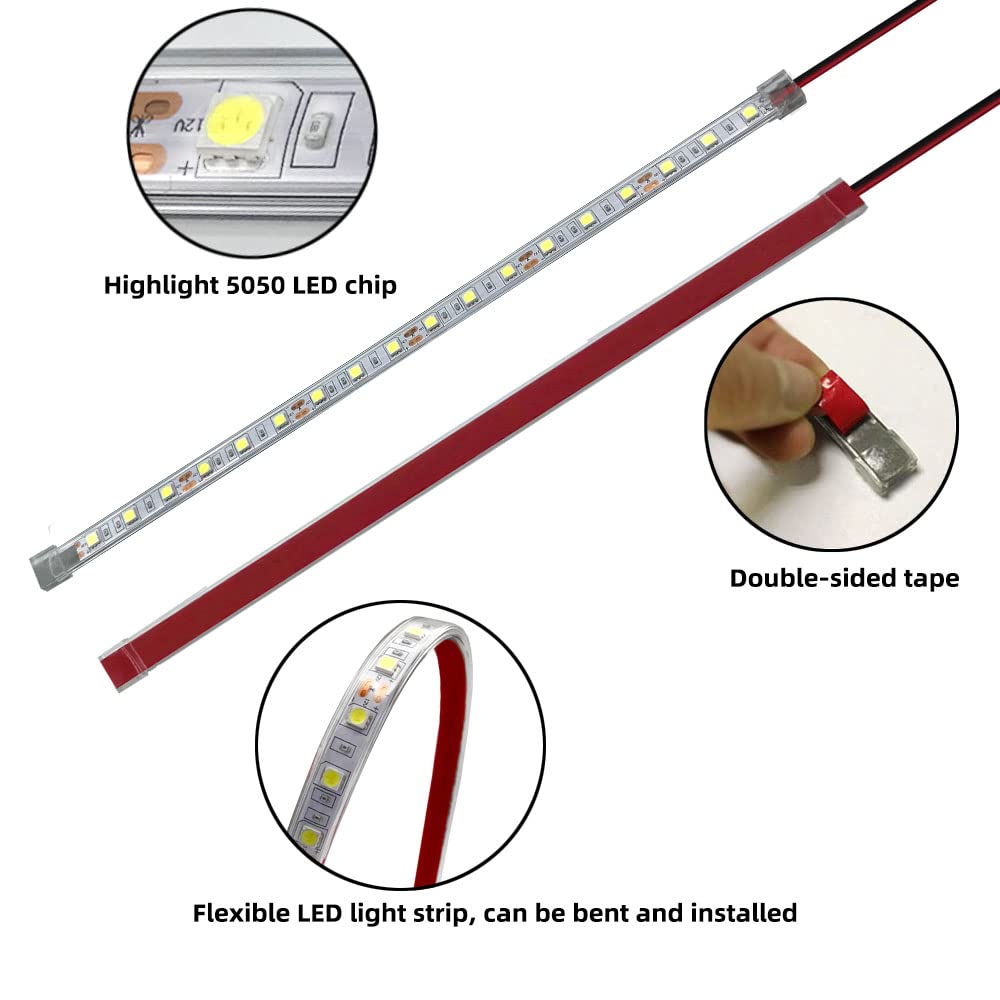 12" LED Strip Light T10 T5 Festoon Bulbs Plug Car Trunk Cargo Area or Interior Illumination Decoration for Audi BMW Cadillac Chevrolet Mazda Ford Honda Lexus Nissan Subaru Toyota 194 168 W5W