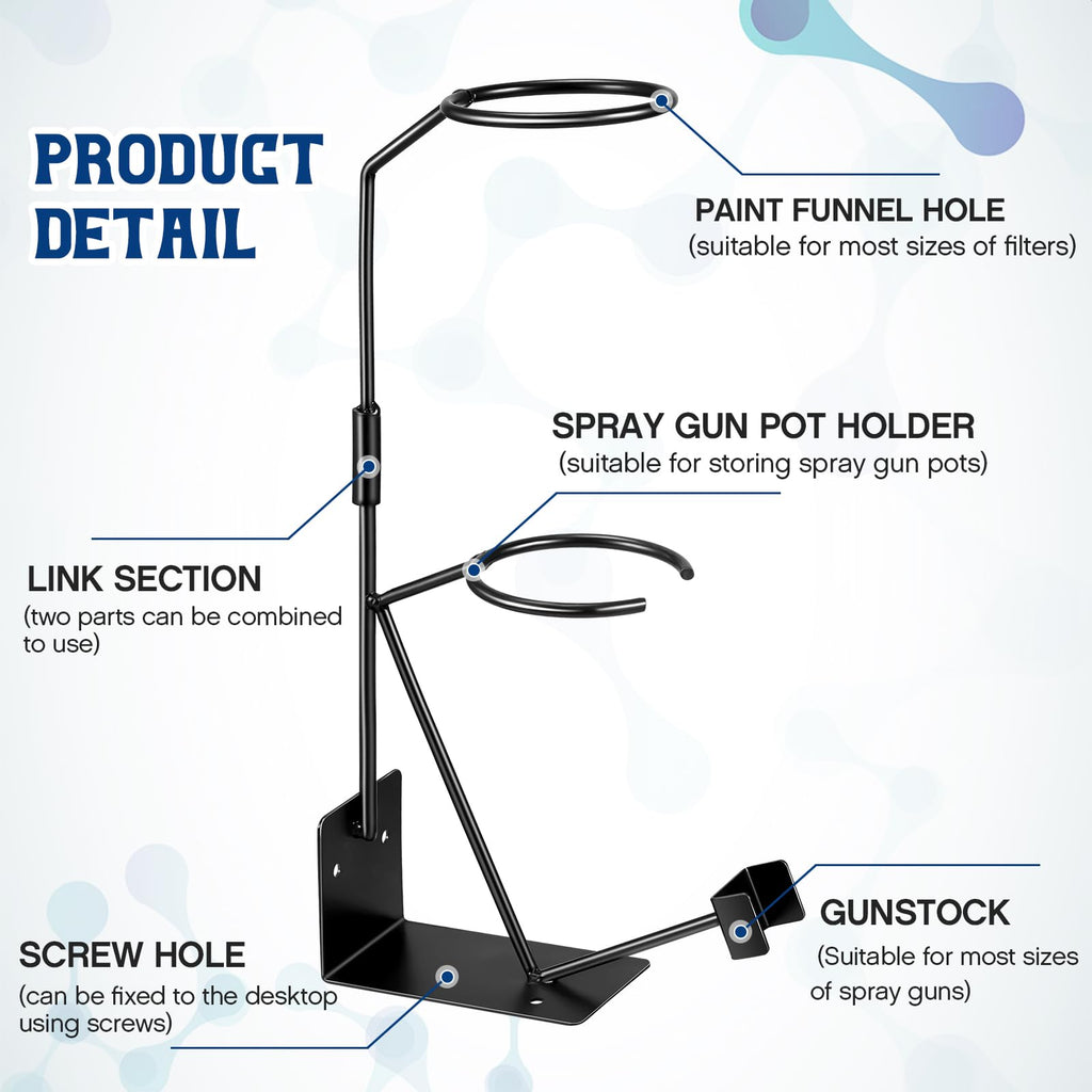 Yaocom 2 Pcs Gravity Feed Spray Gun Holder, Wall and Bench Mount for HVLP