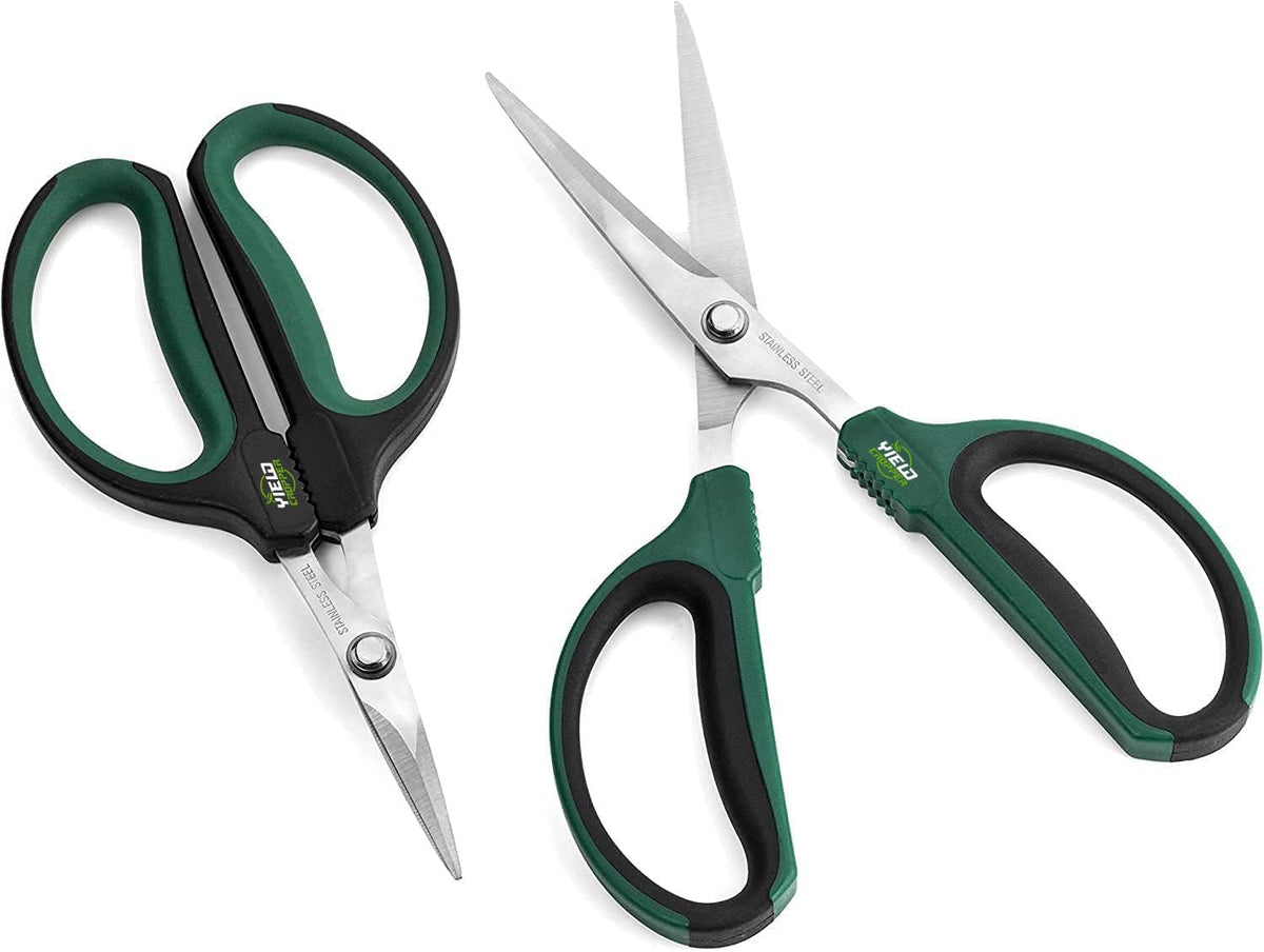 Hydroponic 2-Pack Bonsai Scissors and Plant Trimming Shears Set - Stainless Steel Pruning Shears for Indoor