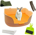 15.1"X11.0" Large Rabbit Litter Box,Plastic Square Rabbits Potty Trainer with Bigger Pan Bunny Corner Toilet Box with