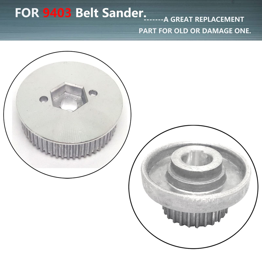 1set Belt Sander Pulley Replacement Spare Parts,External Threaded Belt Sander Power Tool Pulley,for Makita 9403 Belt Sander