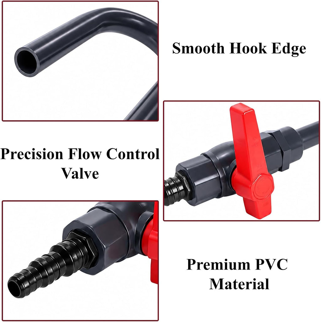 Aquarium Water Changer, PVC Fish Tank Water Filler with Flow Switch