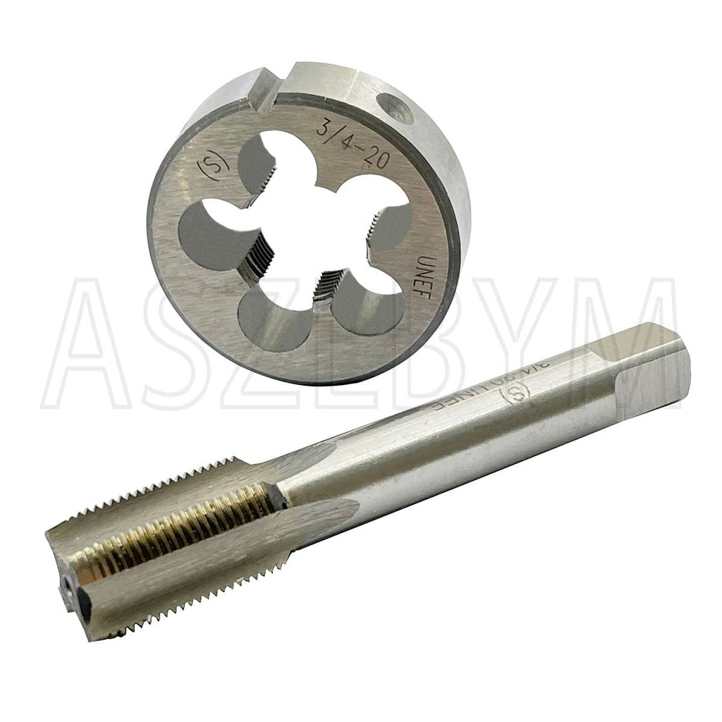 3/4-20 HSS Tap And Die Set， UNEF Machine Thread Tap And UNEF Round Thread Die Right Hand