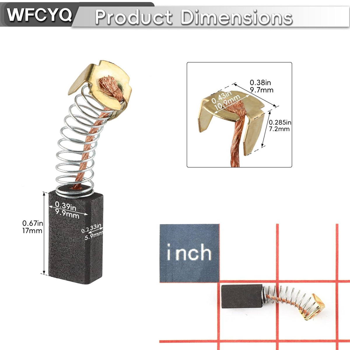 WFCYQ 089006017092 Carbon Brushes for Power Tools (10 Pack)
