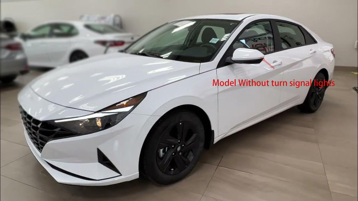 Passenger Right Car Rearview Mirror Cover Replacement Compatible with 2020 2021 2022 2023 Hyundai Elantra （Without Turn Signal Lights ） (White Right Without Turn Signal Lights)