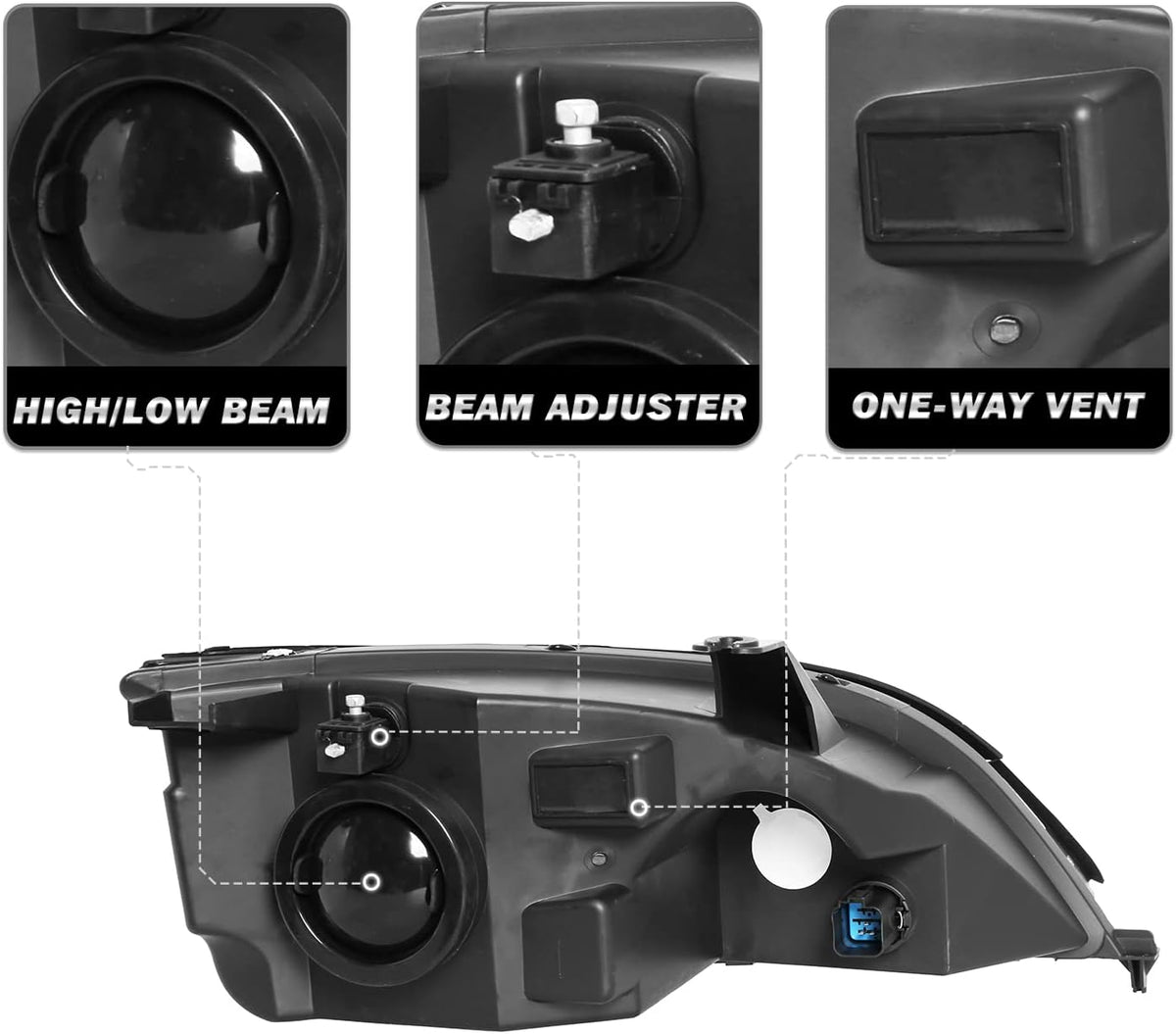 SOCKIR OEM Halogen Headlight Assembly fit for 2005-2007 Ford Focus