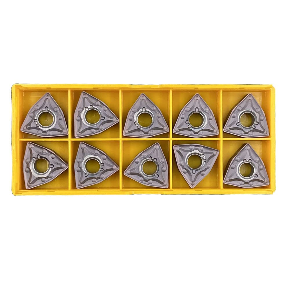 GBJ 20pcs WNMG 432 WNMG080408 Bronze Carbide Turning Inserts Lathe Carbide Inserts Cutting Tools for Machining Steel Parts/Stainless Steel (WNMG432)