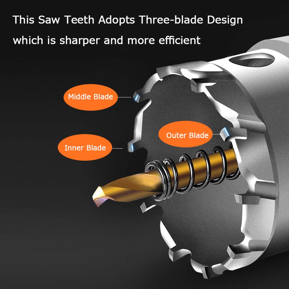 5/8'' Tungsten Carbide Tipped Hole Saw Drill Bit for Hard Metal Steel