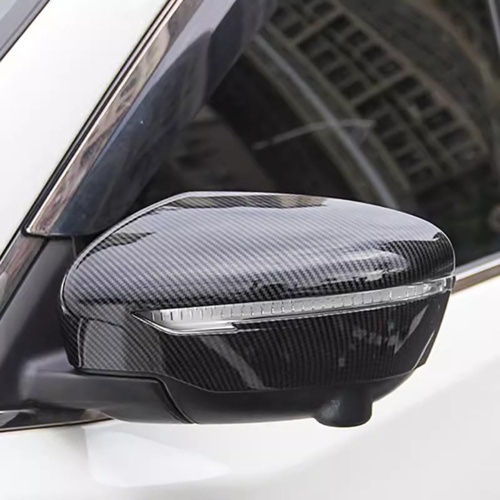 ANUNFRRE Car Accessories Fit for Nissan Rogue 2014-2020 ABS (Carbon Fiber) Exterior Rearview Mirror Door Side Moulding Cover Trim 2PCS set（With Turn Signal）