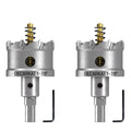 2-Pack 1-7/8" TCT Hole Saws for Hard Metal, Heavy Duty 48mm Tungsten Carbide Tipped Hole Cutters Set with Spring-Loaded Pilot Drill Bits for Stainless Steel, Metal, Iron, and Plastic.