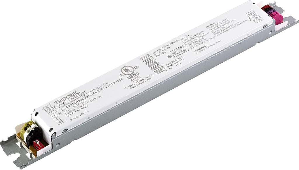 Tridonic Linear Essence Series 43 Watts Constant Current LED Driver, 0-10V Dimmable LC 43/915–1000/50 0-10V fixC lp SNC2 UNV (87501064)