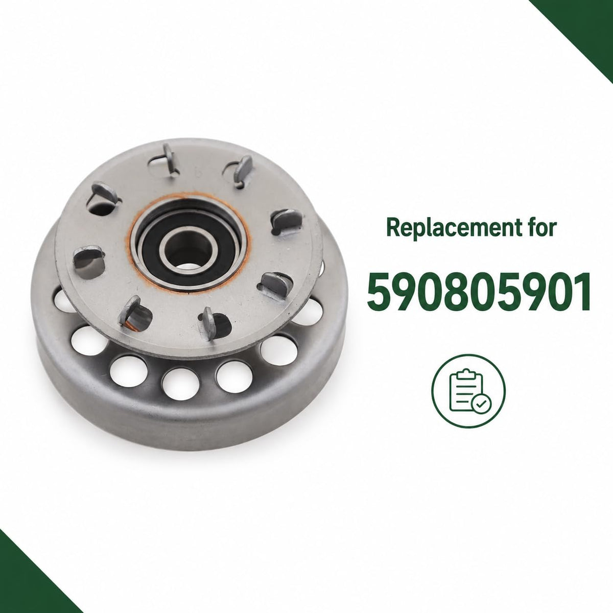 Clutch Drum Pulley with Ball Bearing, 12mm Inner Hole, For Husqvarna K750, K760, K760II, K770, K970 and Partner K750 Concrete Cut-Off Saw, Replaces 590805901, 590 80 59-01
