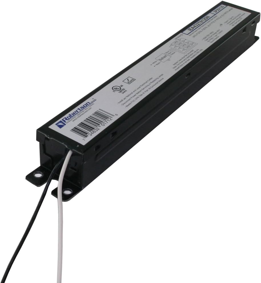 Robertson IEA432T8120N (3P20135) Electronic Fluorescent Ballast, for 3 or 4 T8 Fluorescent Lamps Between 17W-32W (F17T8 Through F32T8) or 3 F40T8 Lamps, Instant Start, 120V (Qty 1) (Pack of 3)