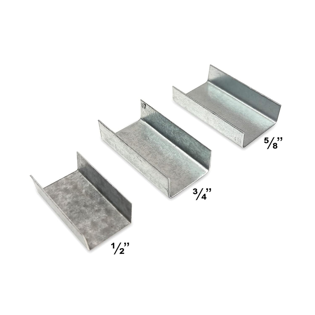 8 NET Packaging Open Strapping Seals for 3/4" Strap Width (Snap-On), High Strength Sturdy Galvanized Metal Heavy Duty