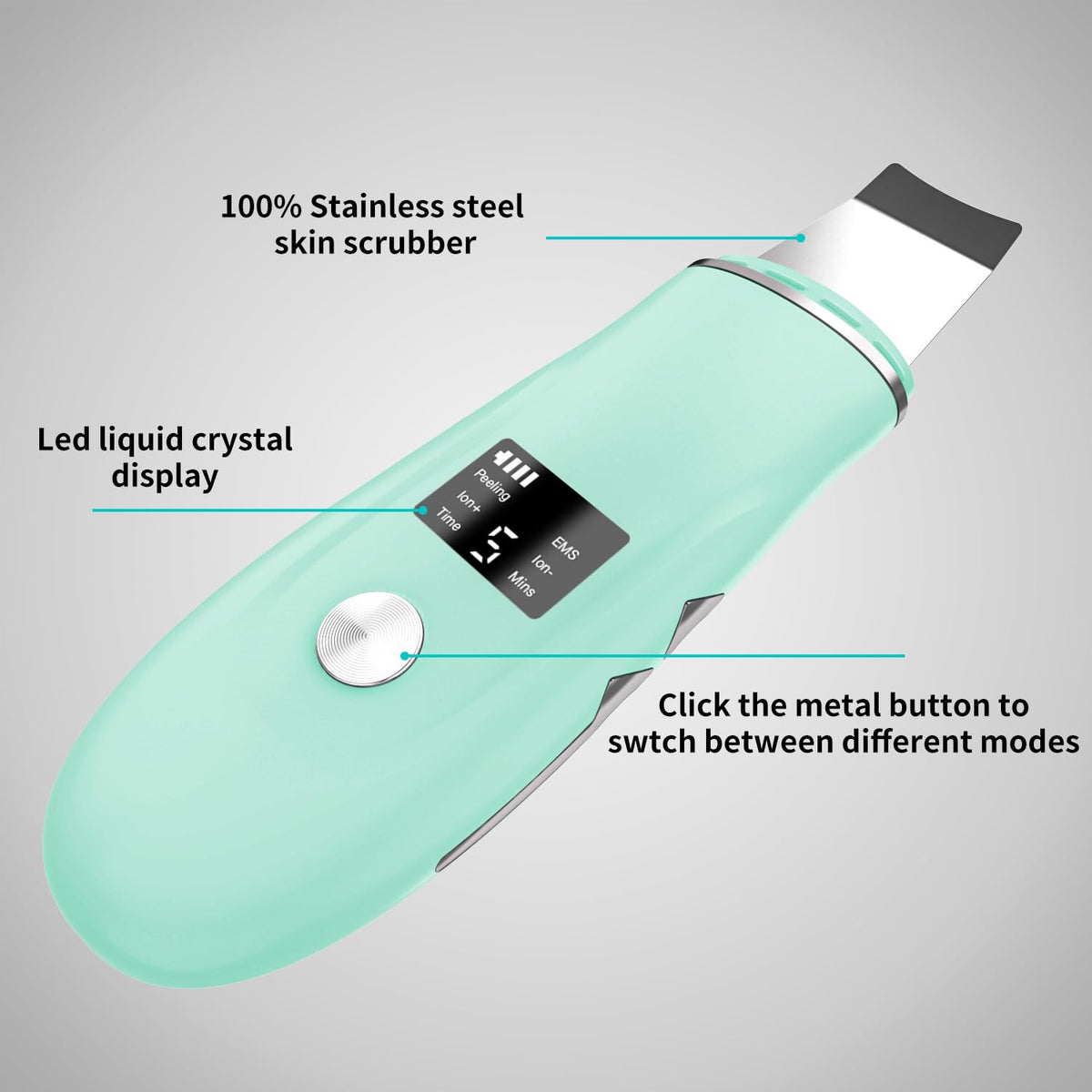 Face Scrubber Skin Spatula - Blackhead Remover Deep Cleansing Tool for Pore Extraction, 4-in-1 Fast Charging Dock