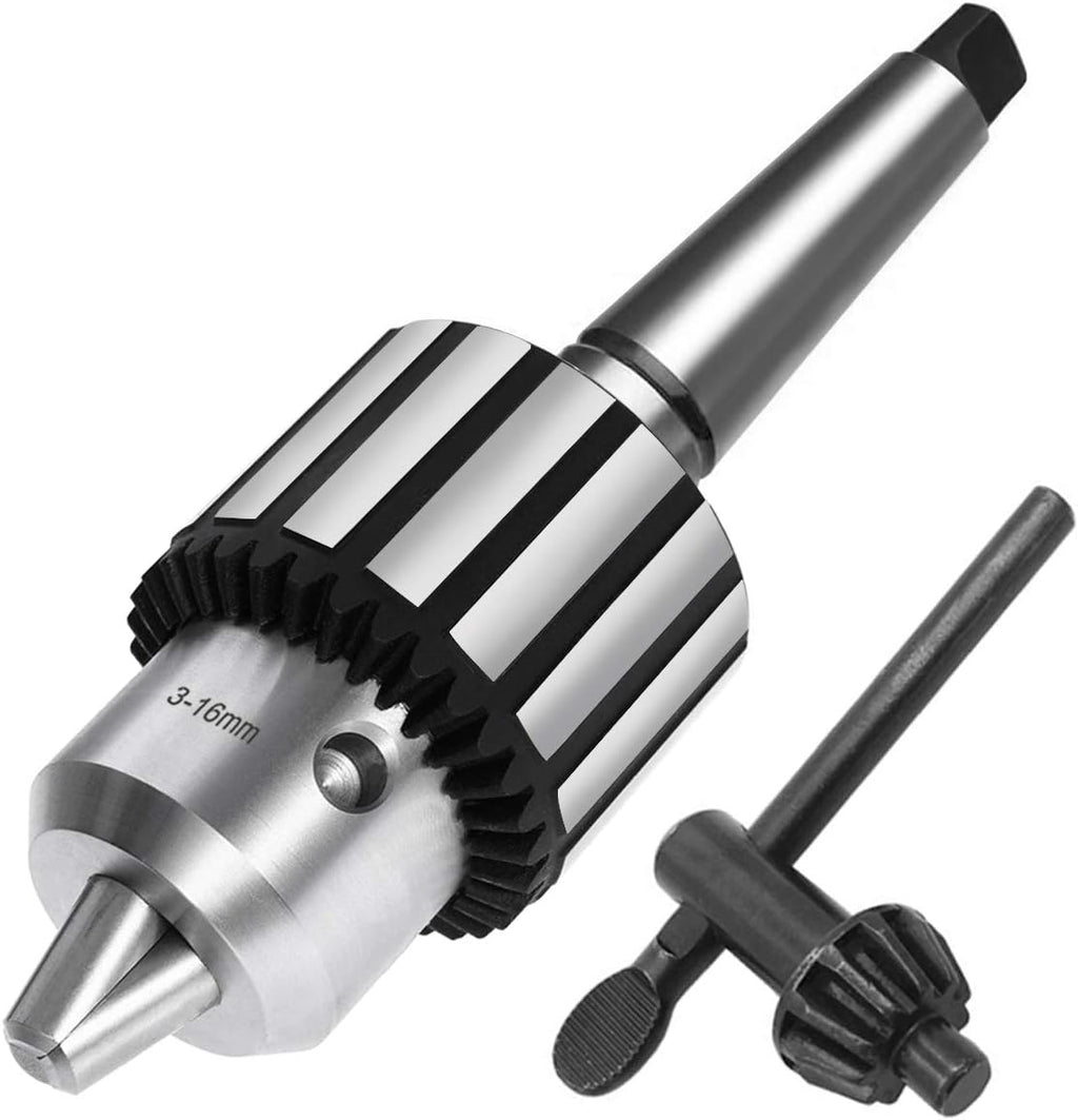 Earl Diamond Super Heavy Duty 5/8" (16mm) Drill Chucks with K32 Chuck Key and MT2 Shank | #2 Morse Taper Arbor (B18)