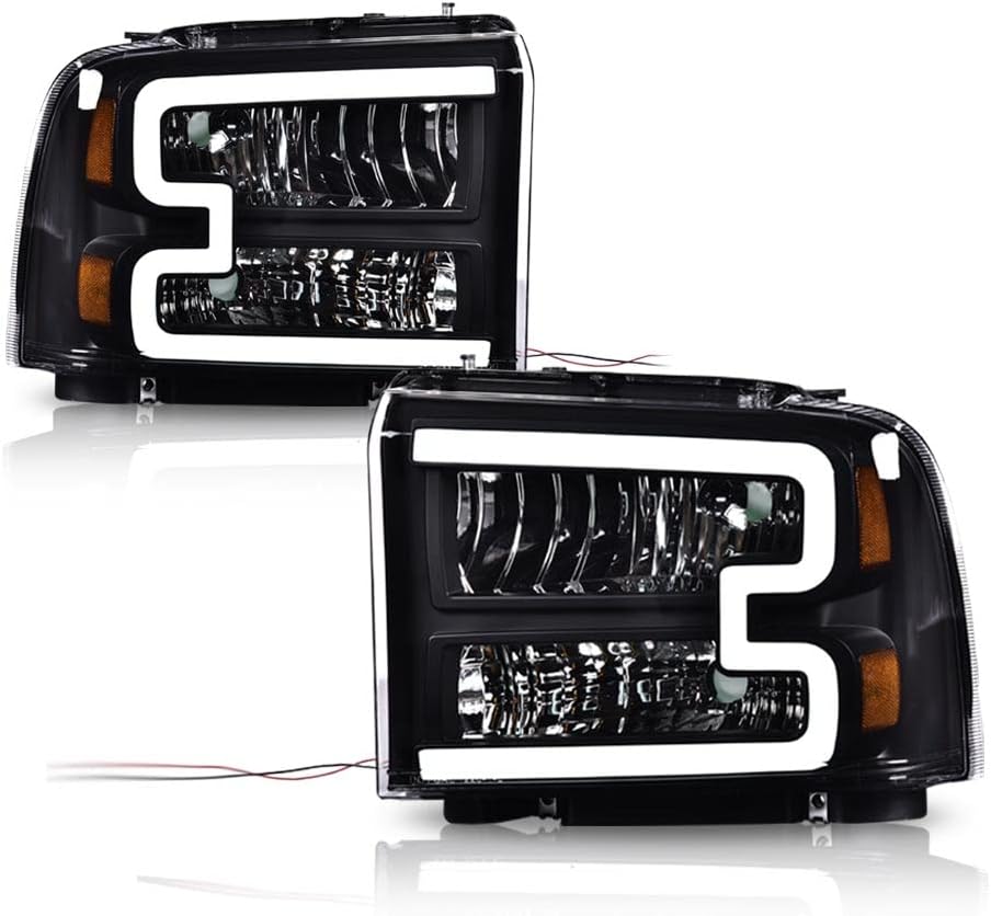 PIT66 LED Headlights Assembly Fit 2005-2007 Ford F250-F550, 05 Excursion
