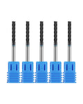 5Pcs 1/8in Solid Carbide Long End Mills, 4 Flute, 30 Degree Helix