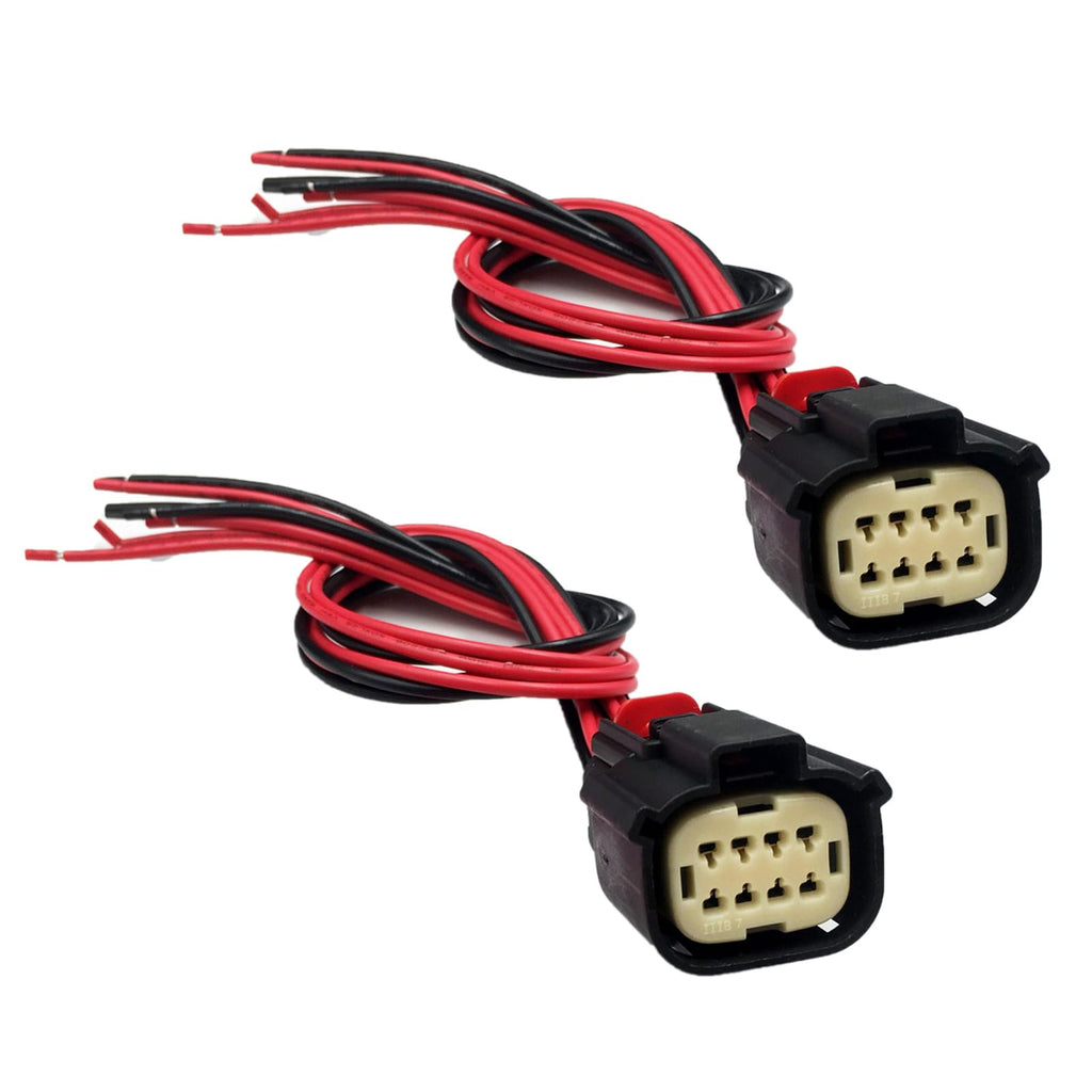 LIZAPUS 2Pcs 8 Pin Headlights Connector Compatible with Chevrolet Silverado