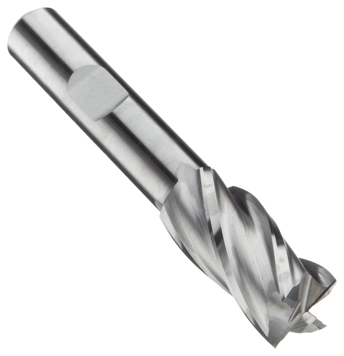 Niagara Cutter N52121 Cobalt Steel Square Nose End Mill, Inch, Weldon Shank, Uncoated (Bright) Finish, Finishing Cut, 30 Degree Helix, 4 Flutes, 0.375" Cutting Diameter, 0.375" Shank Diameter