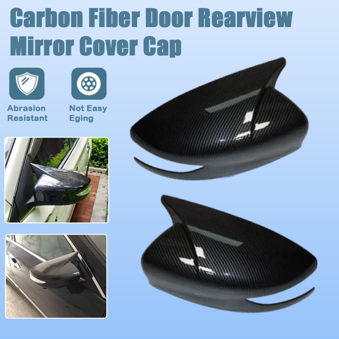XITER 2pcs Rear View Side Mirror Cover Side Mirror Cap for Nissan sentra 2013-2019/Altima Sedan 2013-2018(With Turn Signal,Carbon Fiber)