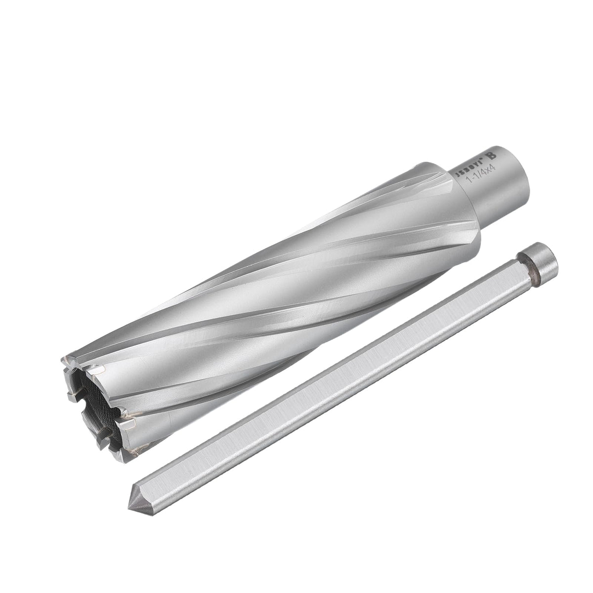 HARFINGTON Annular Cutter 1-1/4" Dia 4" Depth 3/4" Shank TCT Cutting Drill Bits with Pin for Magnetic Drill Press