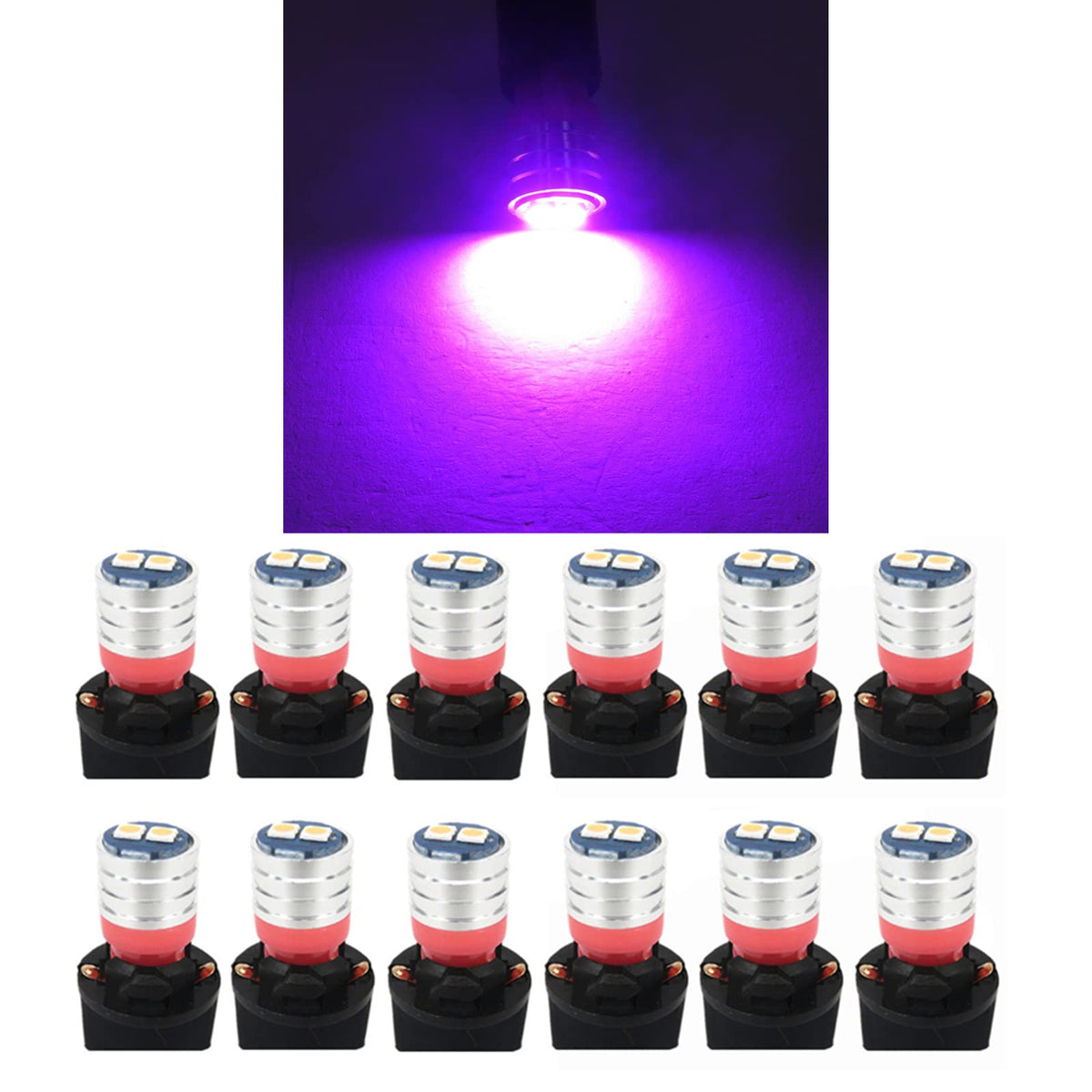 WLJH Pink PC194 T10 194 LED Twist-Lock Bulbs for Gauge Backlight