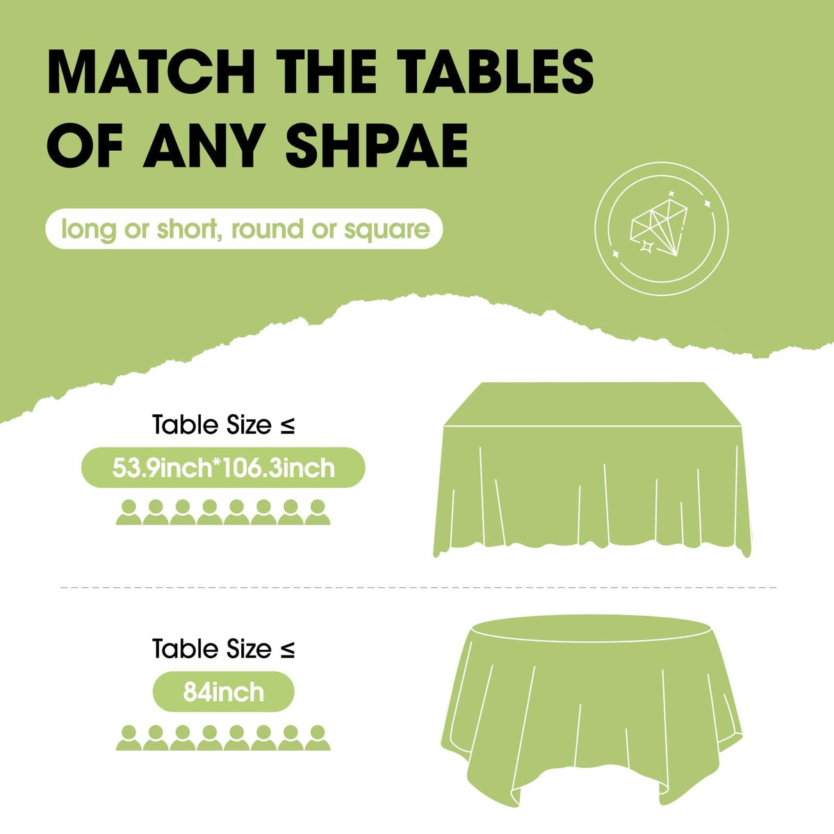 Plastic Table Cloth Disposable 10 Pack, 54 x 108 Inch Table Cloths, Valentines Day, Thanksgiving, Christmas