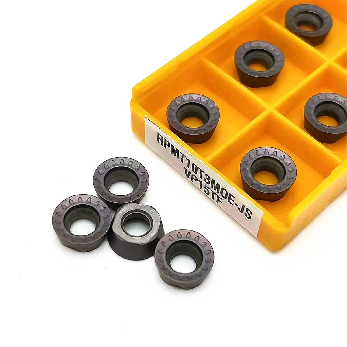 RPMT10T3 VP15TF RPMW1003 VP15TF CNC Carbide Insert Cutter External Turning Carbide Insert CNC Machine Turning Tools Pack of 10 (Size : 10PCS(1BOX), Color : RPMT10T3 VP15TF)